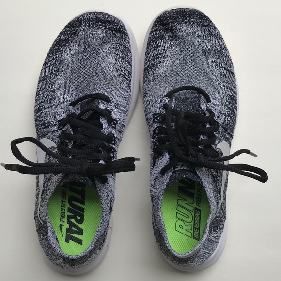 Nike Shoes - Nike Women’s Size 7 Black White Free Flyknit Running Sneakers
